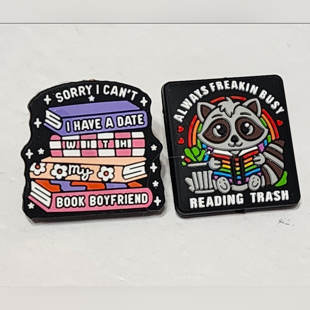 Beads Books Reading Dark Romance Funny Silicone Beadable Pen‎ Keychain Crafts